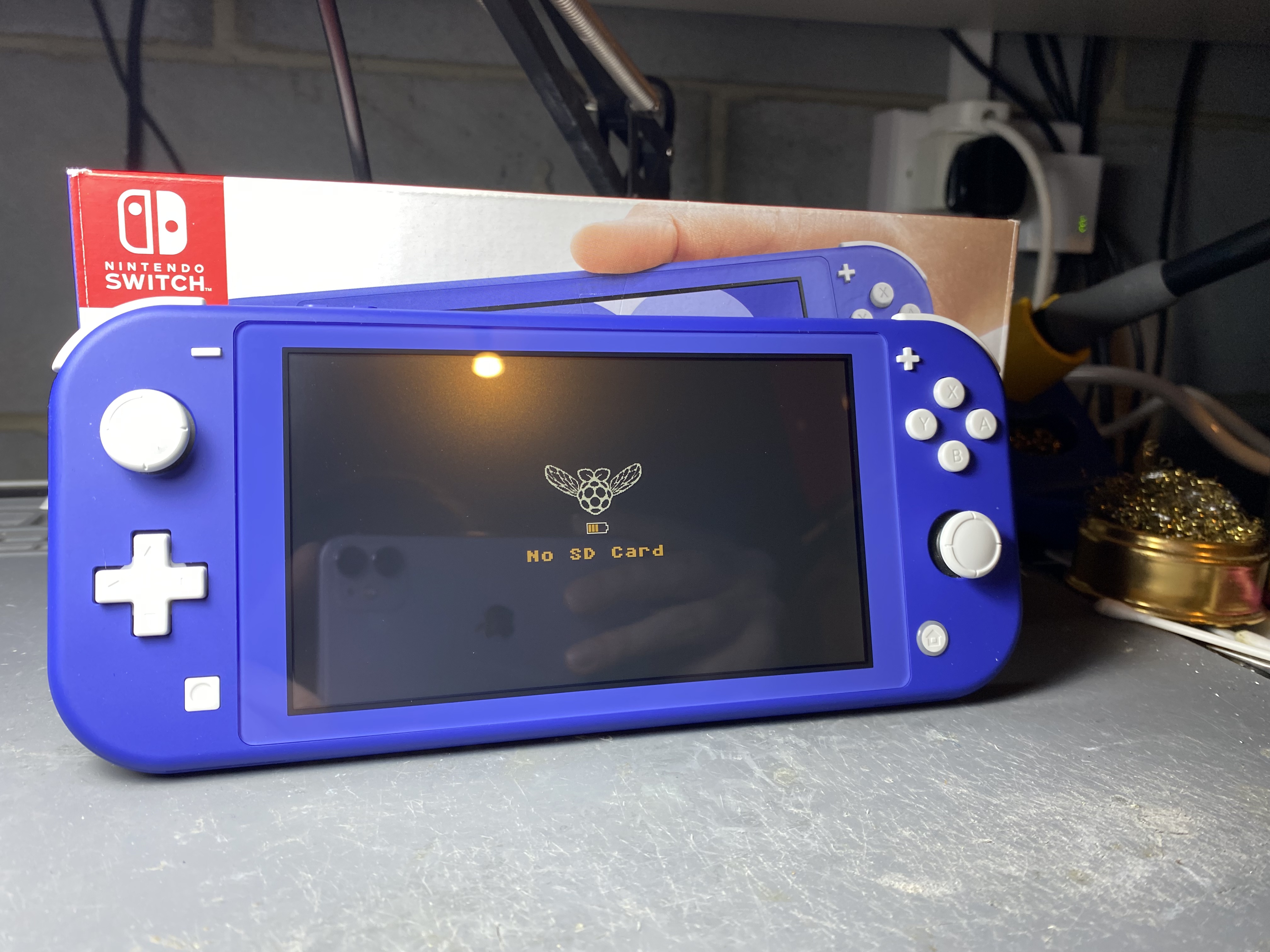 Boxed Blue Nintendo Switch Lite With Picofly Installation