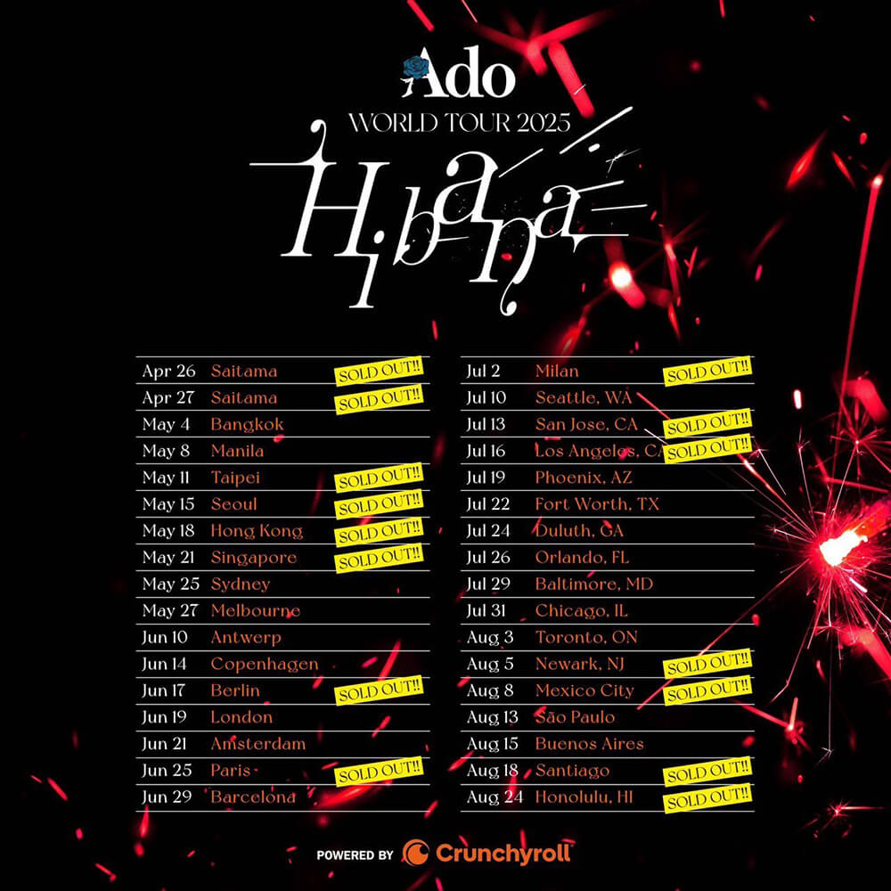 Ado WORLD TOUR 2025 “Hibana” | Tour Dates, Tickets, and Info