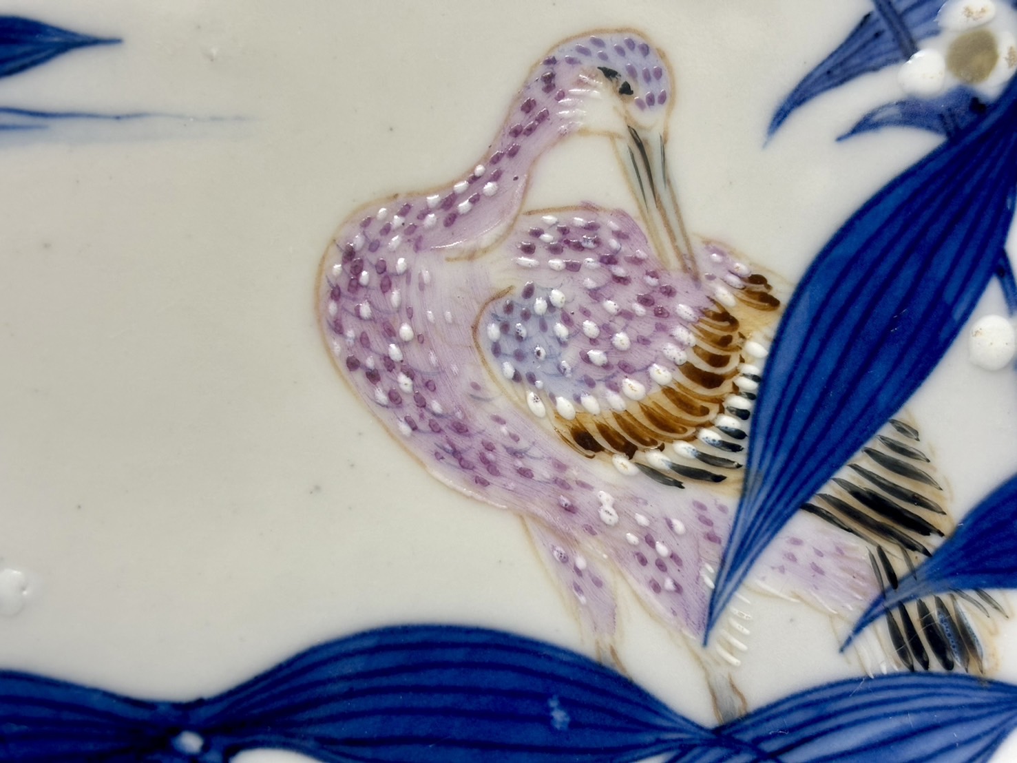 染付沢鳫水鳥文「友玉園」加藤友太郎 - 古美術 美養