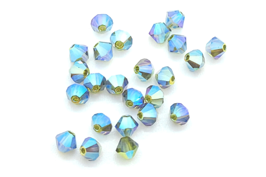 Olivine AB 2X Preciosa Czech Crystal Bicone Beads - JBC Beads