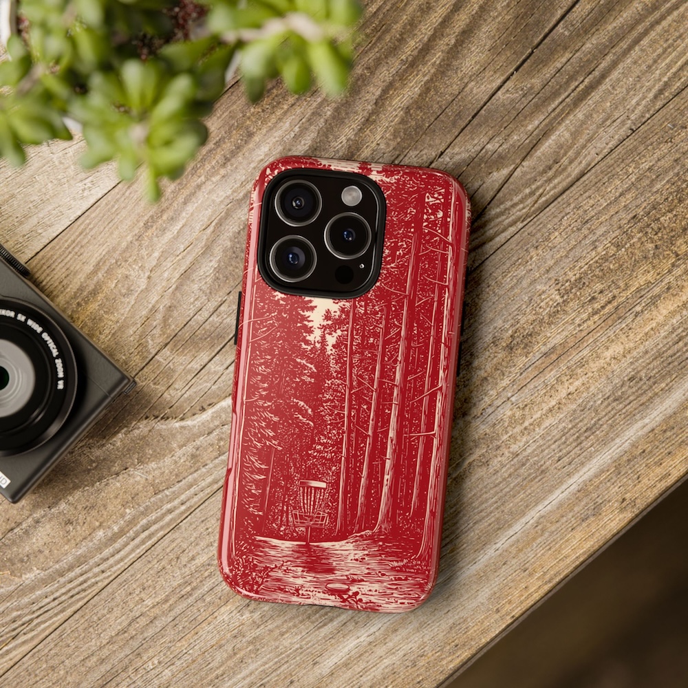 iPhone Tough Case: The Line Through Pines (Cherry Red) - McChainz