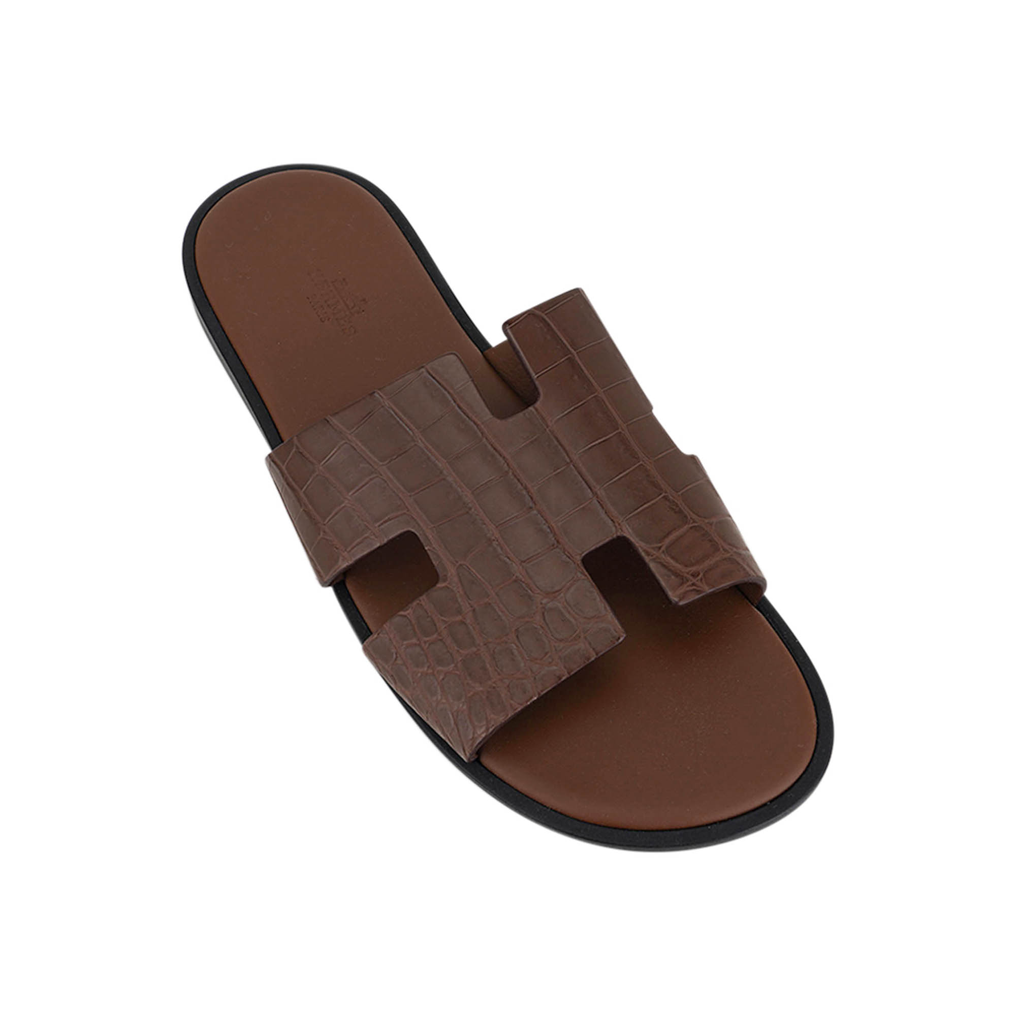 Hermès Izmir Havane Porosus Crocodile Sandals | Mightychic