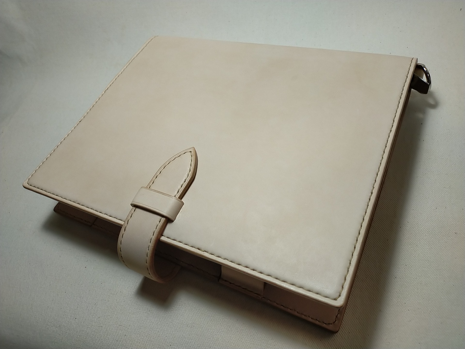 青木]ヌメ革 ナチュラル レザーカバー、B5 26穴バインダー付 青木]ヌメ