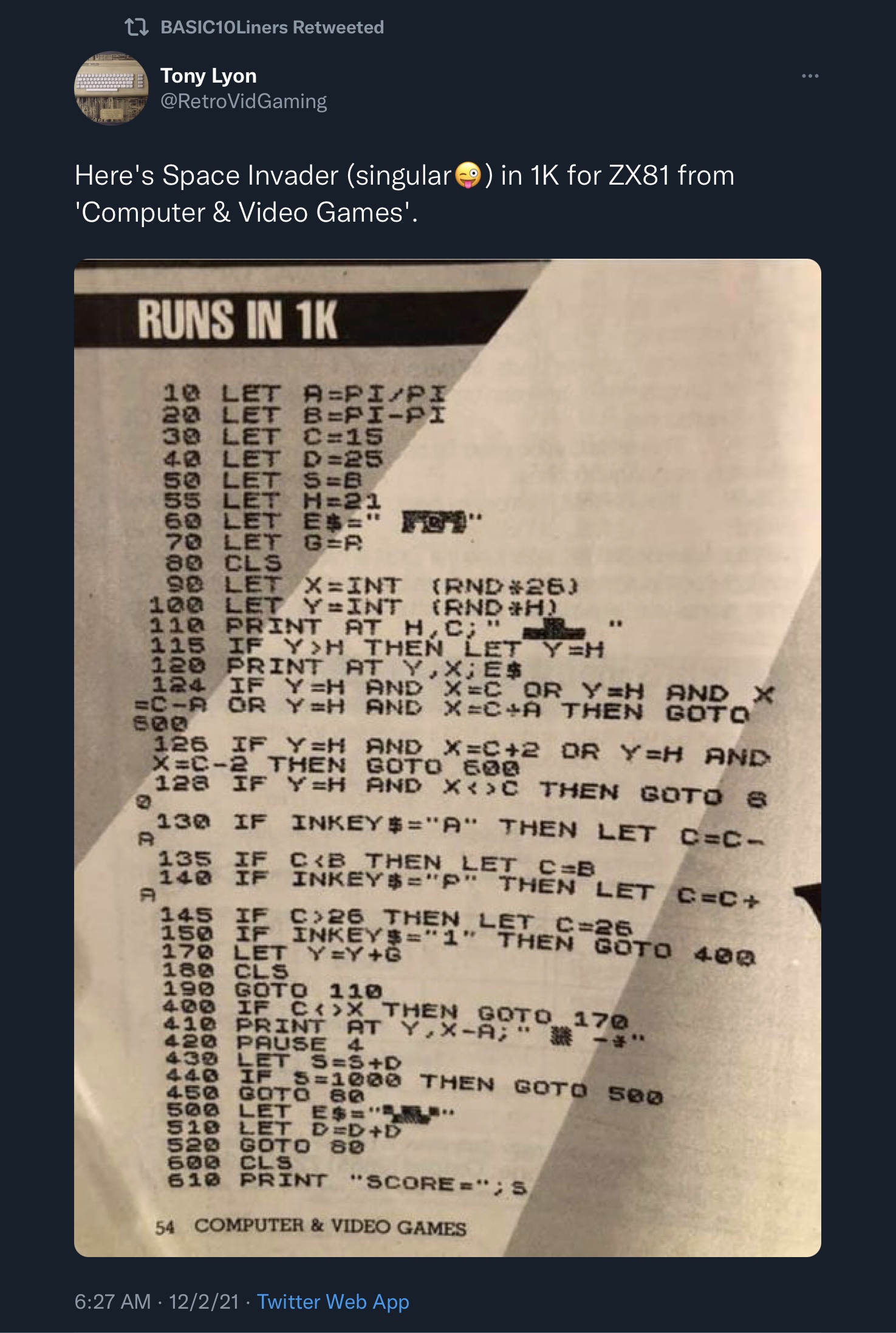 Erico's CoCo revamp of the 1K ZX81 game | Sub-Etha Software