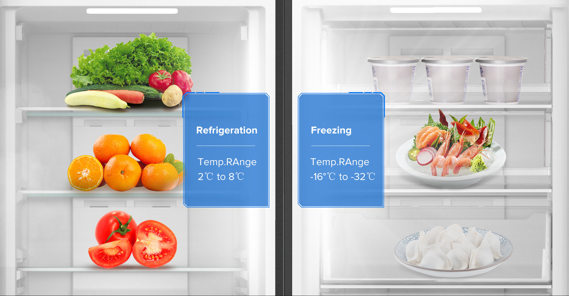 P1271185MFZIN 71 x 185 cm 380 Litre Hybrid Freezer with Frost Free