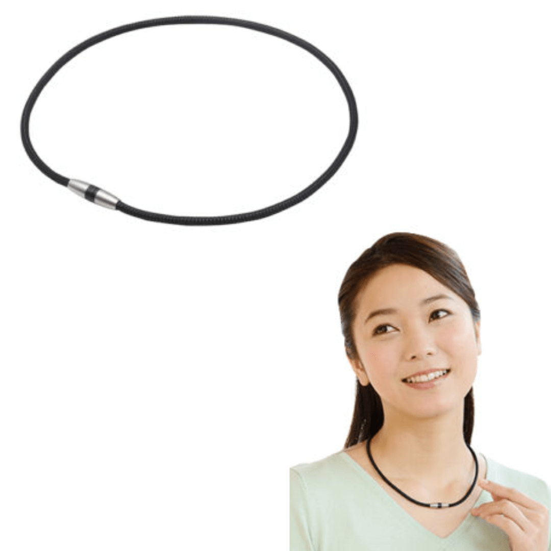 PHITEN RAKUWA NECKLACE MG METALLIC BLACK 50CM - Phiten Official