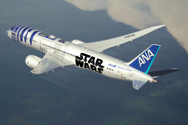ANA celebrates the roll-out of the R2-D2 Star Wars Boeing 787-9