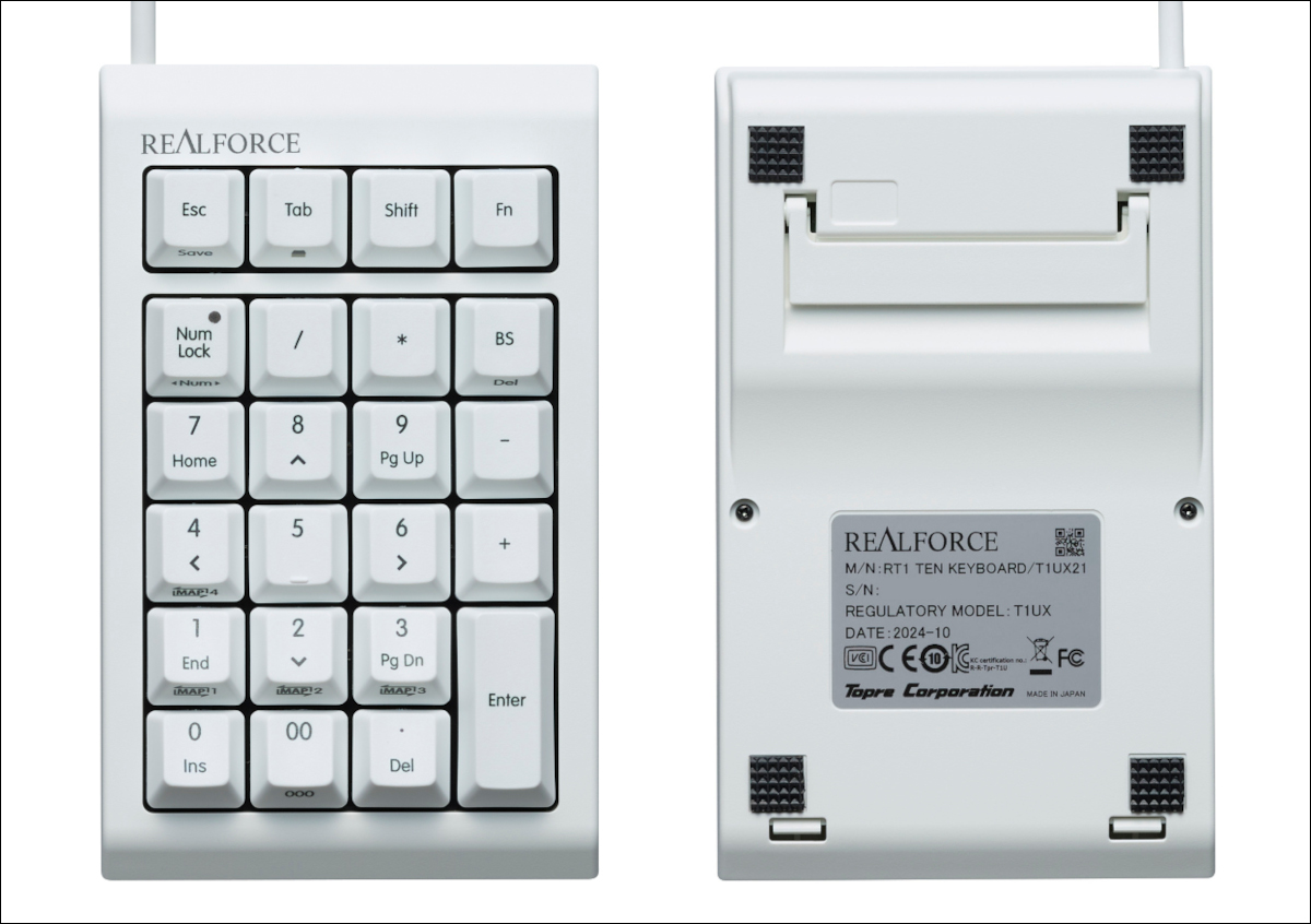 東プレ REALFORCE RT1 Ten Keyboard － 静電容量無接点方式のキー