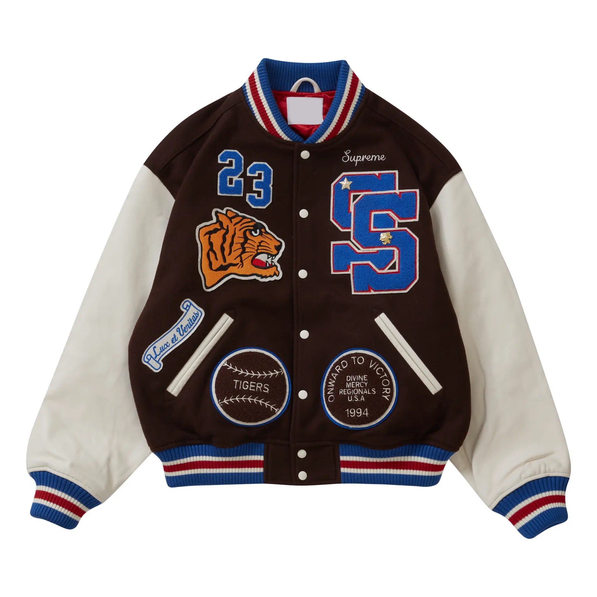 Supreme Tiger Black & White Varsity Jacket