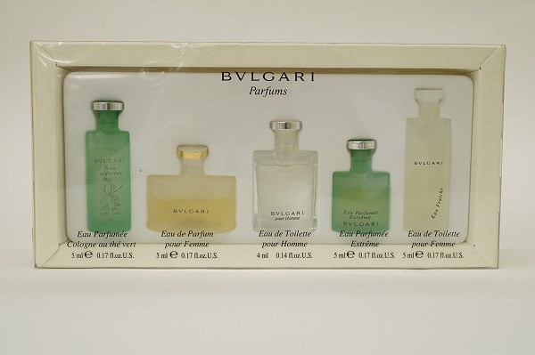 ブルガリのフレグランス5ラインを一度に楽しめるミニボトルセットを