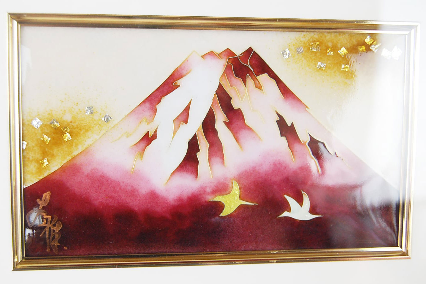 七宝額絵《赤富士》3*5 – 田村七宝工芸 七宝焼窯元【公式サイト】