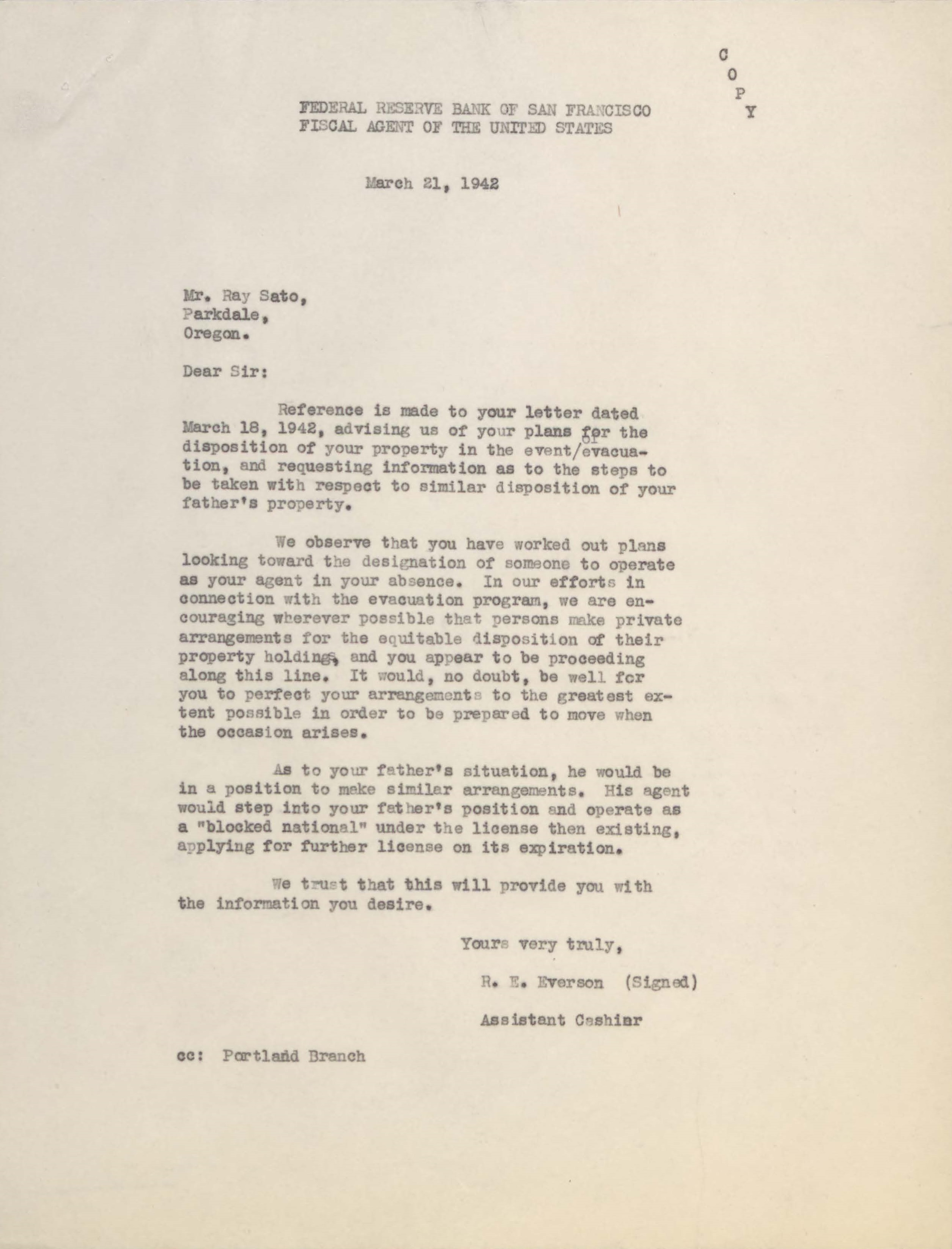 Japanese American Evacuee Property Letters – The Text Message