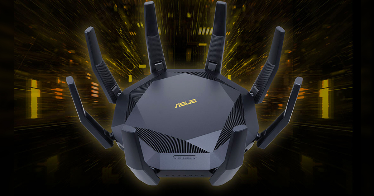 丸いボディを8本のアンテナが囲う独特なデザインのWi-Fi 6無線ルーター