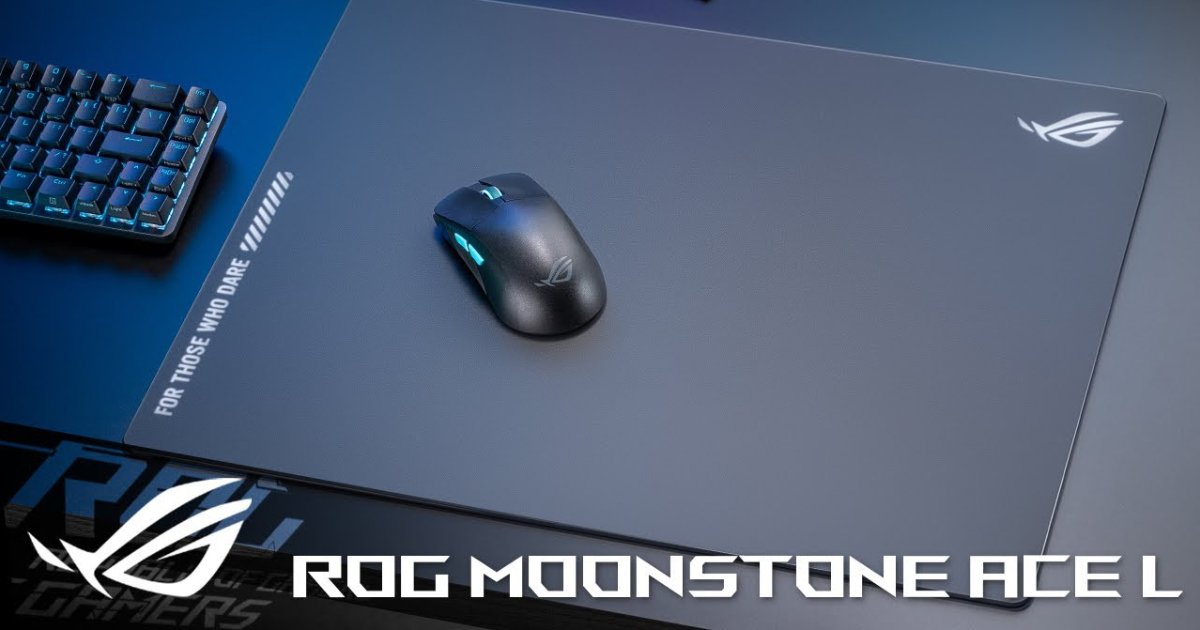 ROG初の強化ガラス採用ゲーミングマウスパッド「ROG MOONSTONE ACE L