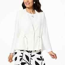 WynneLayers Woven Melton Button Detail Coat | HSN