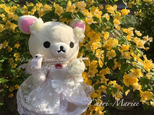 コリラックマSサイズをウェディングドールにアレンジする方法｜結婚式