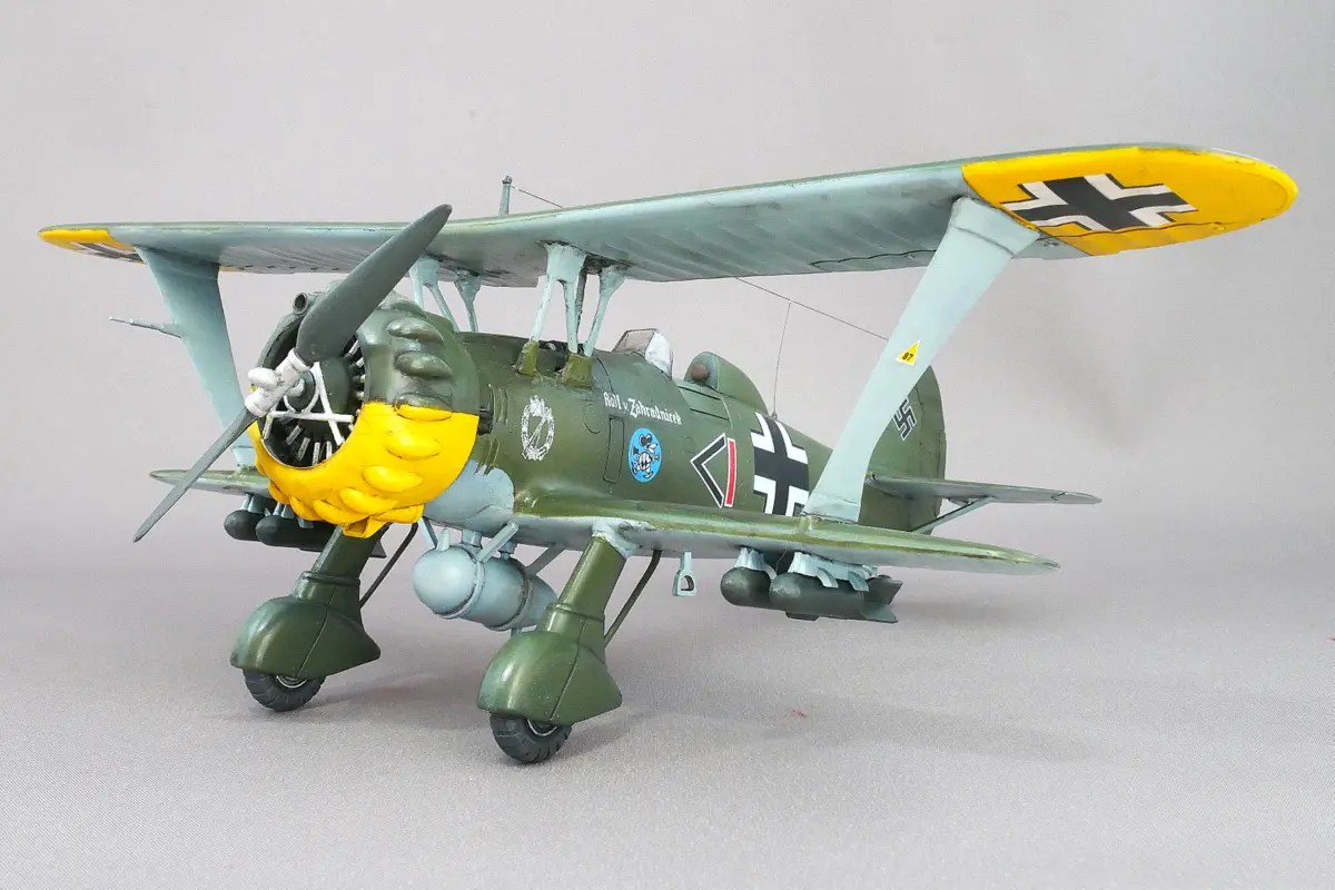 ドイツ空軍攻撃機 Hs123 A-1 タミヤ 1/48 プラモデル製作手順 組立と