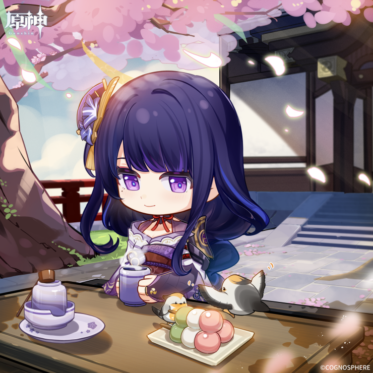 原神』雷電将軍のミニイラスト＆壁紙を配布中！ 3000原石を賞品にした