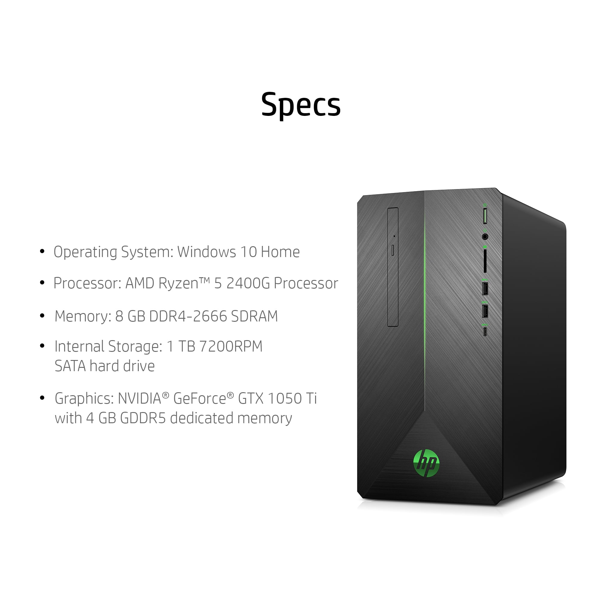 HP Pavilion Prebuilt Gaming Tower, AMD Ryzen 5 2400G, NVIDIA