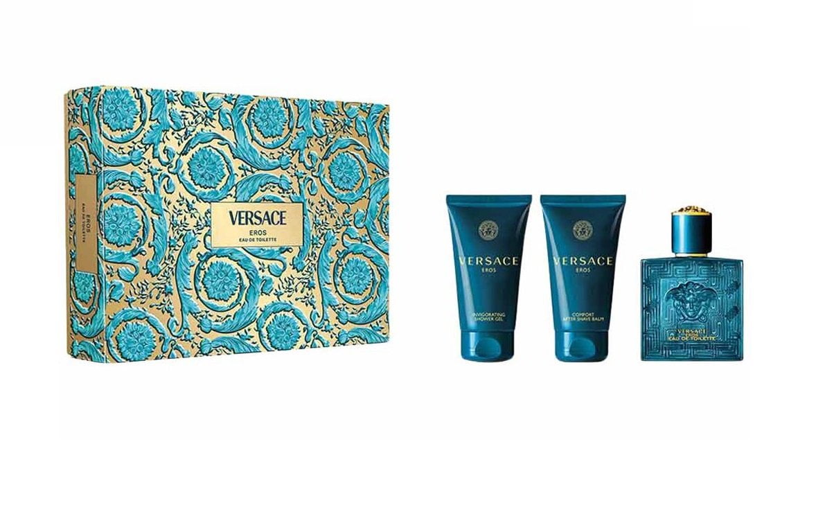 Versace Eros by Versace 3pc Gift Set EDT 1.7 oz + Bath & Shower