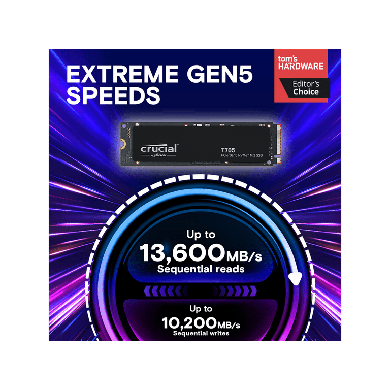 Crucial T705 1 TB Solid State Drive - M.2 2280 Internal - PCI