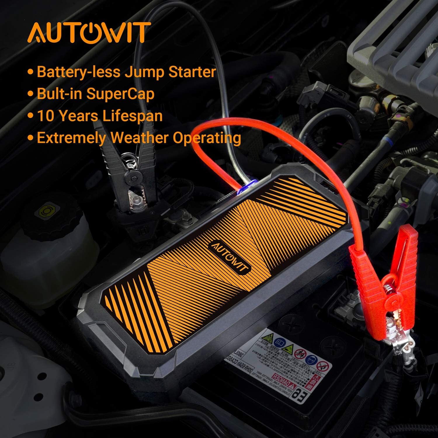 Autowit SuperCap2 Lite Jump Starter, 12V for Gas 5.0L/Diesel 3.5L