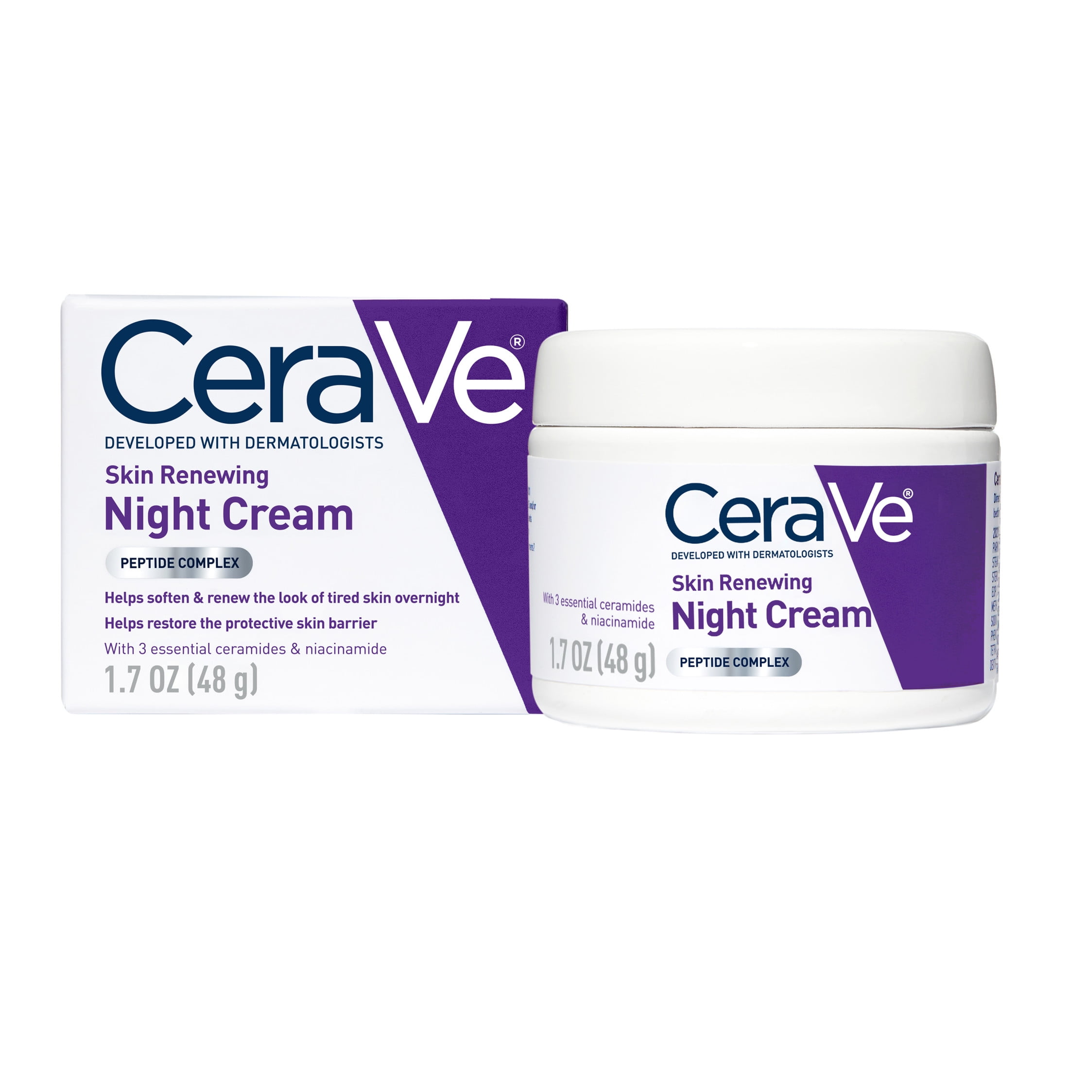 CeraVe Night Face Cream with Peptide Complex Hyaluronic Acid