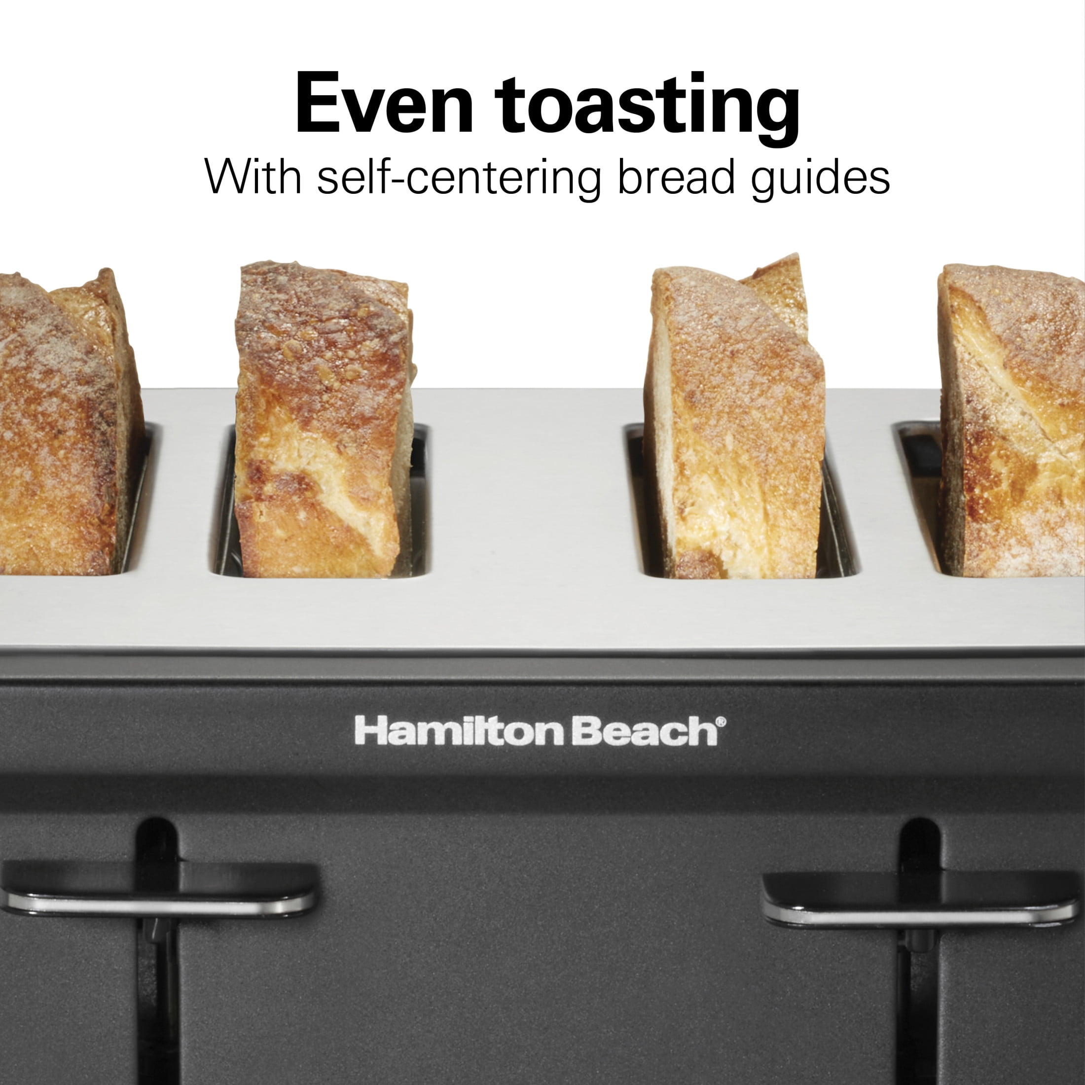 Hamilton Beach 4-Slice Toaster, Wide Slots, Bagel Function, Toast