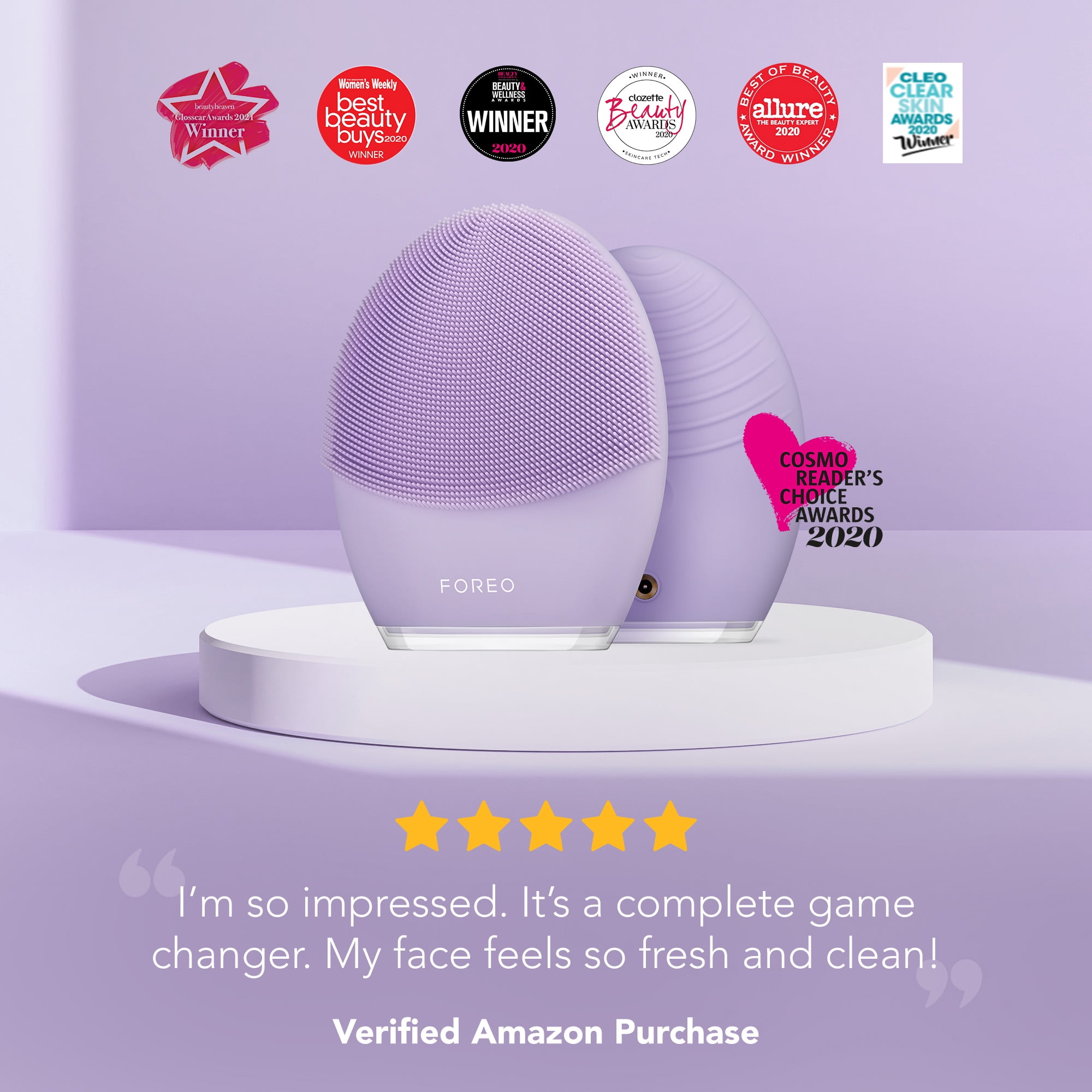 FOREO LUNA 3 Smart Sonic Facial Cleanser & Massager, Sensitive