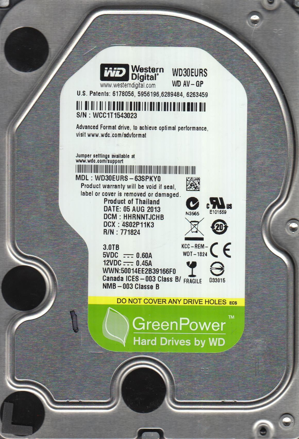 WD20EZRX-00D8PB0, DCM HHNNHT2CAB, Western Digital 2TB SATA 3.5