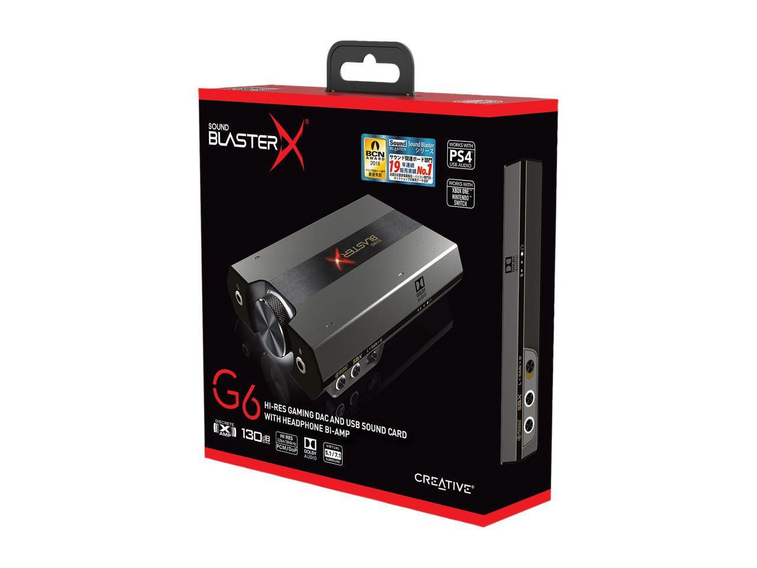 Sound BlasterX G6 External Sound Card - 32 bit DAC, 7.1 Channels