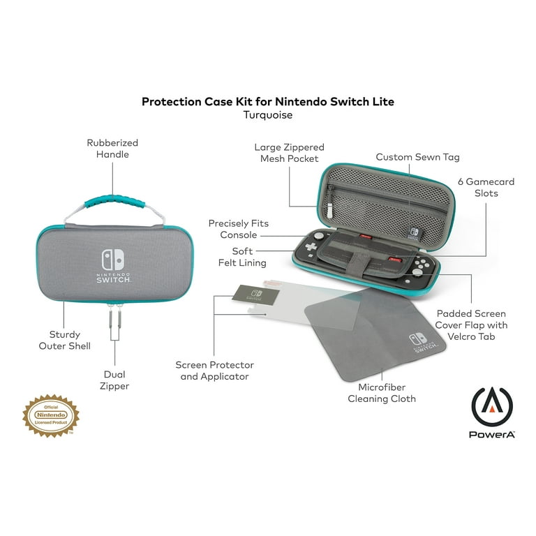 PowerA Protection Case Kit for Nintendo Switch Lite - Turquoise