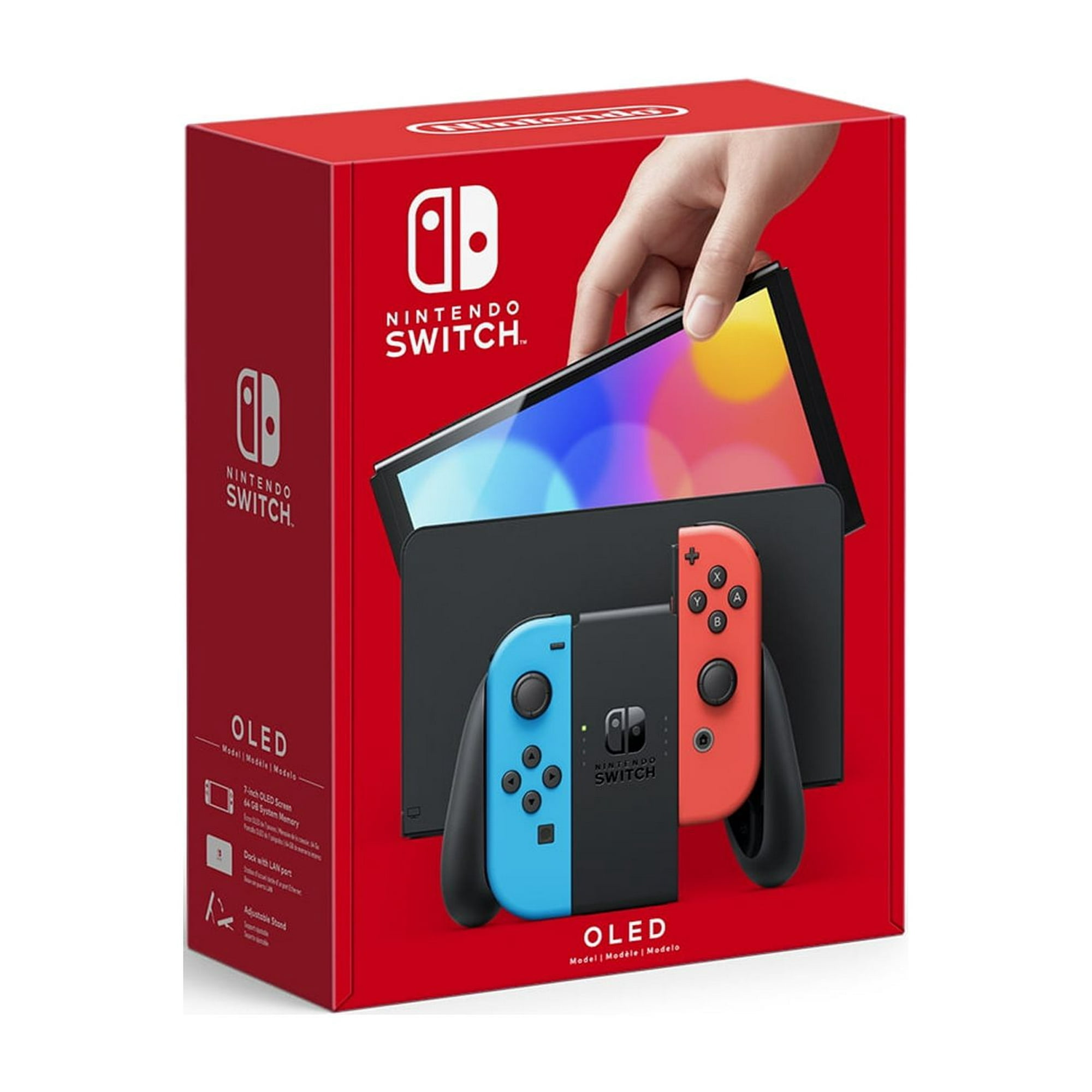 Nintendo OLED Switch w/ Neon Red & Blue Joy-Con, Super Mario RPG