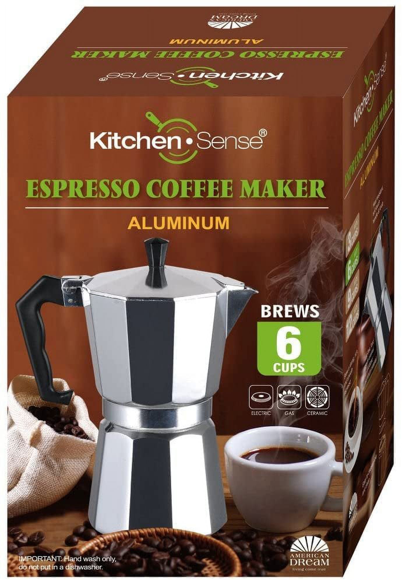 J&V TEXTILES Stovetop Espresso and Coffee Maker, Moka Pot for