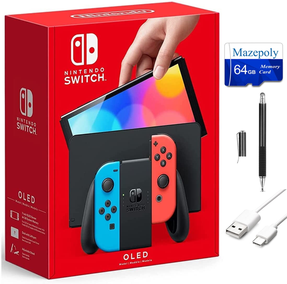 Nintendo Switch - 7-Inch OLED Model with Enhanced Audio, 64GB