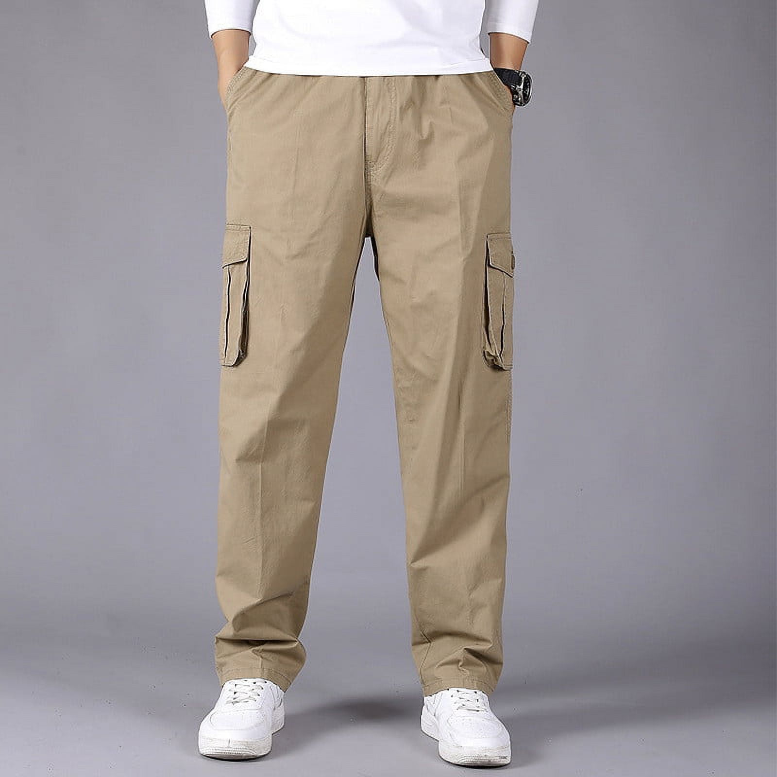 Xysaqa Men's Cargo Pants - Men Big & Tall Casual Relaxed Fits Work