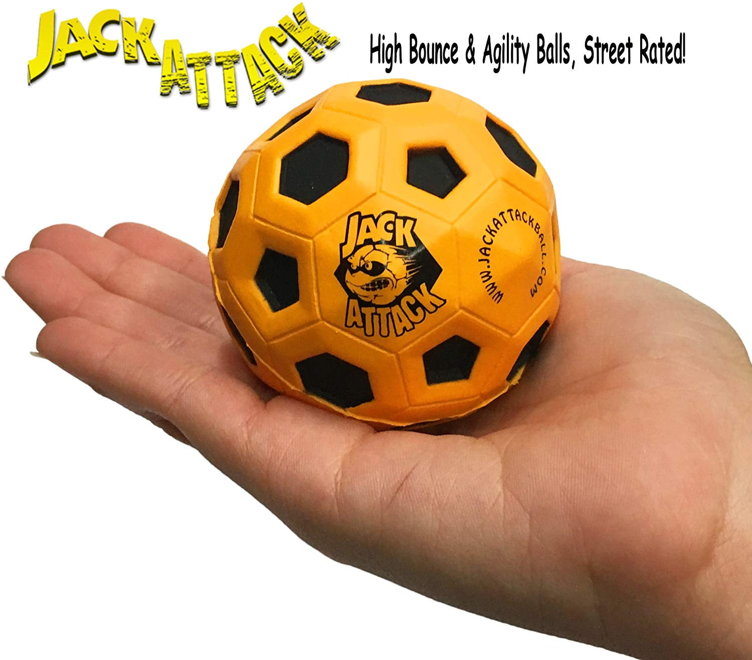 Jack Attack Xtreme High Bounce Rubber Ball, Street Rated, Agility