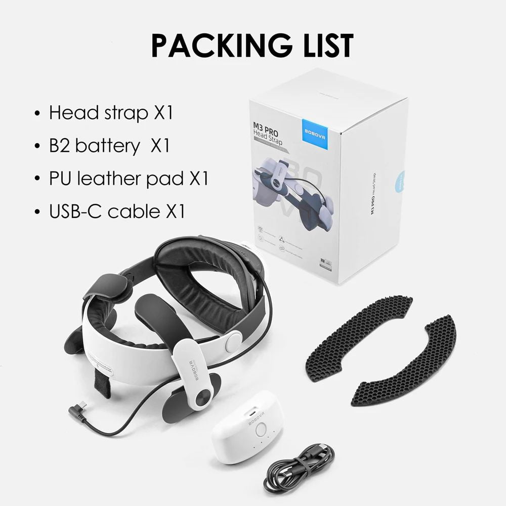 BOBOVR M3 Pro VR Head Strap accessory Compatible with Meta Quest 3