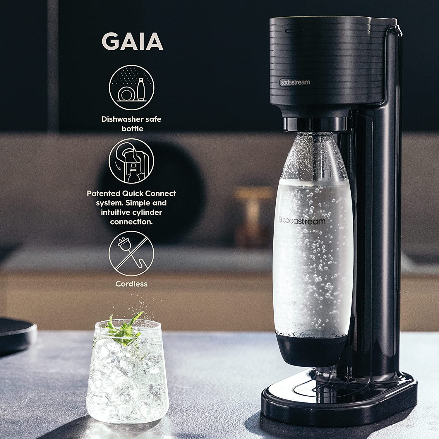 SodaStream Black Gaia Sparkling Water Maker Starter Kit - Walmart.com