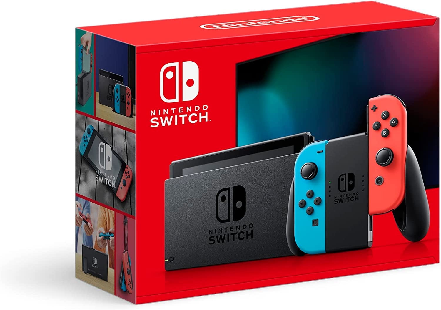 Free Shipping! Nintendo Switch, w Neon Blue and Neon Red Joy-Con
