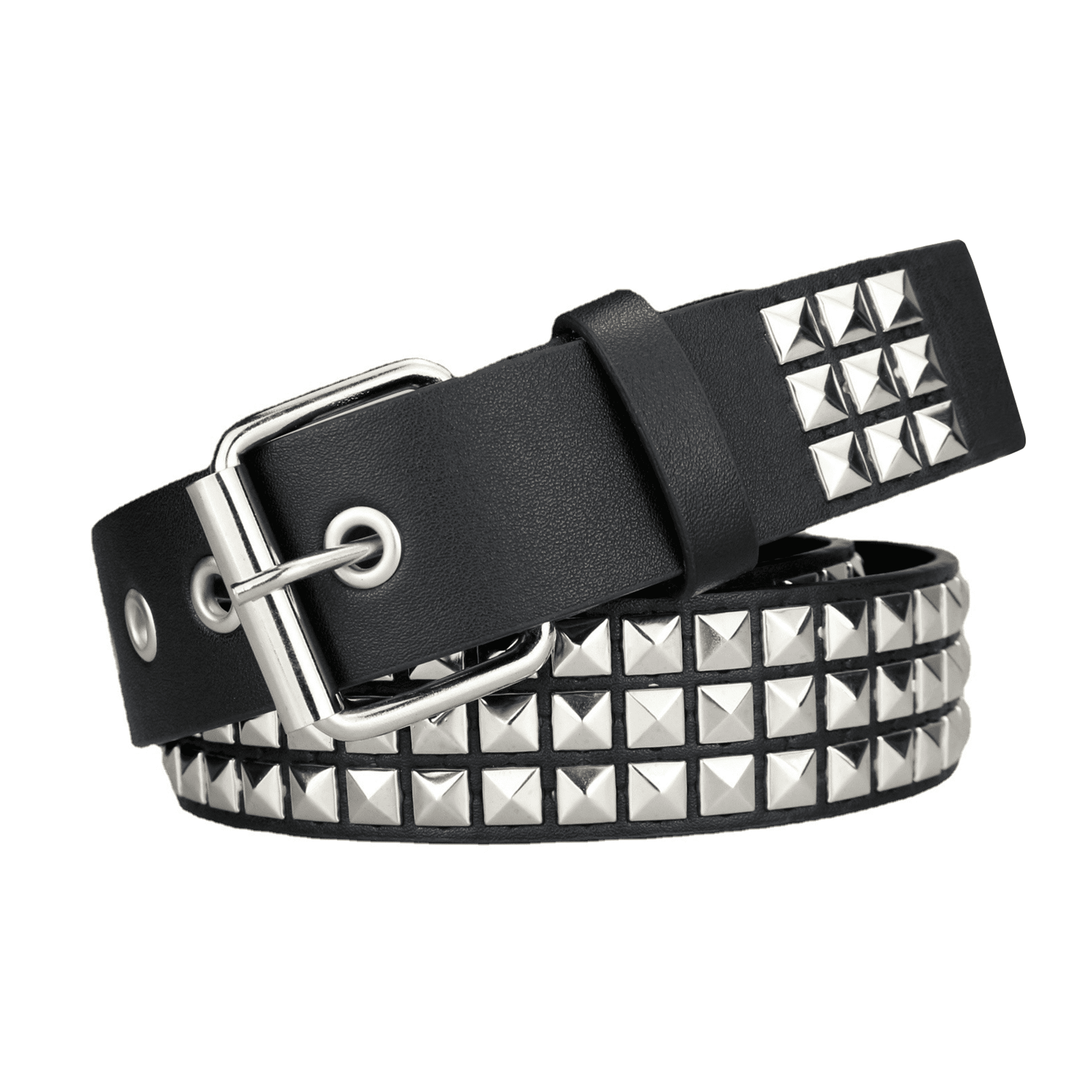 Women Men PU Leather Studded Belt, Y2k Metal Punk Rock Rivet Belt