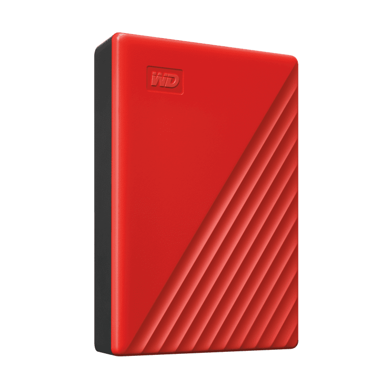 WD 4TB My Passport Portable External Hard Drive, Red, Password