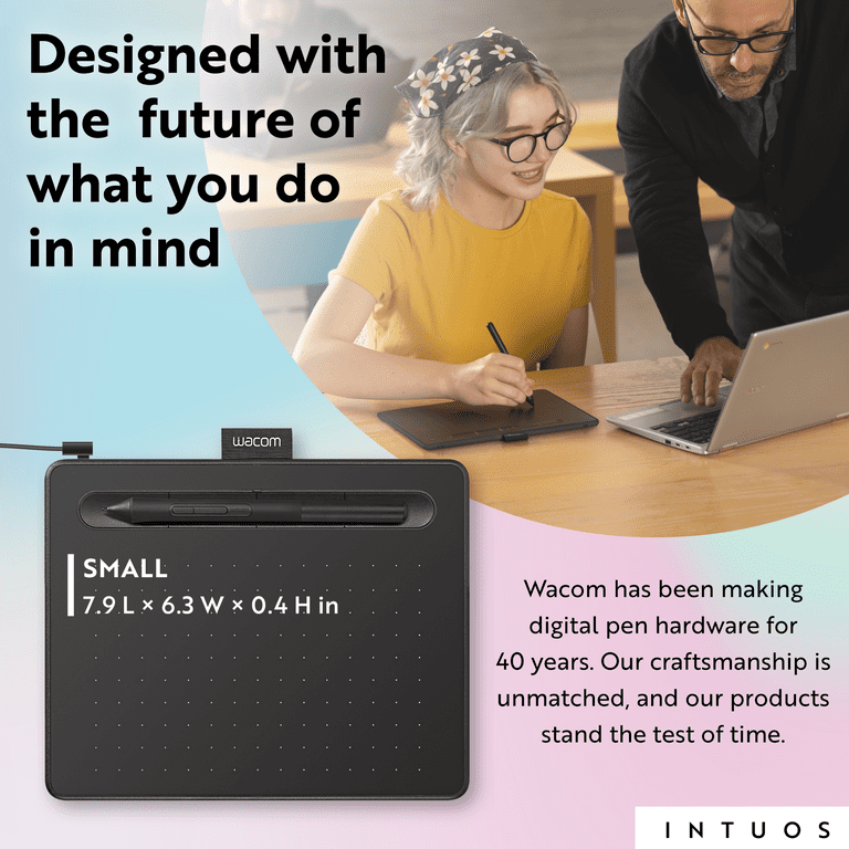 Wacom Intuos Small Black Creative Pen Tablet with 3 Bonus Software