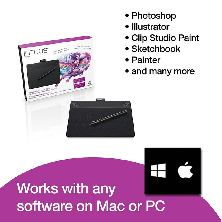 Wacom Intuos COMIC Pen & Touch Tablet, Small, Various Colors
