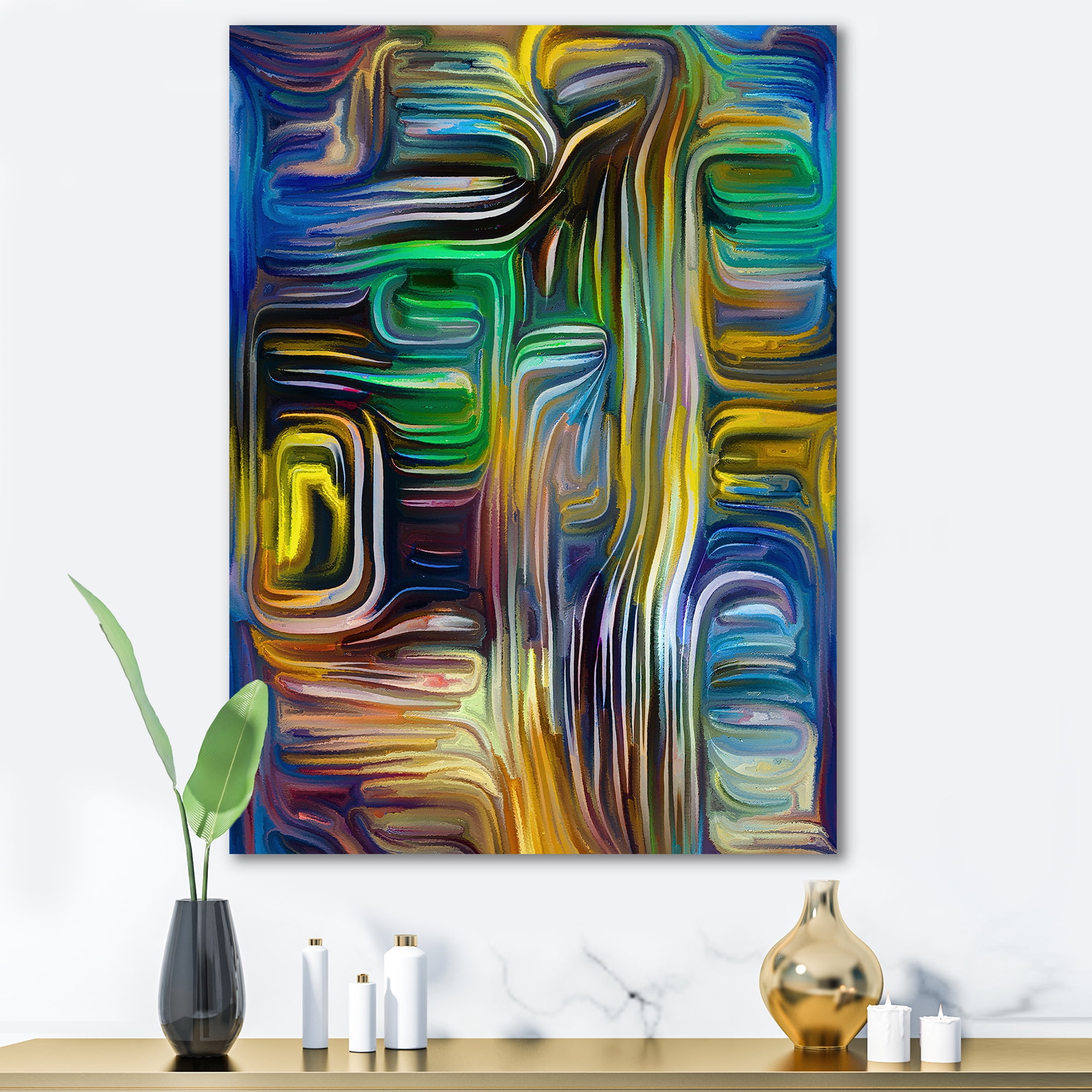 Colour Spiral Fusion VI 16 in x 32 in Painting Canvas Art Print