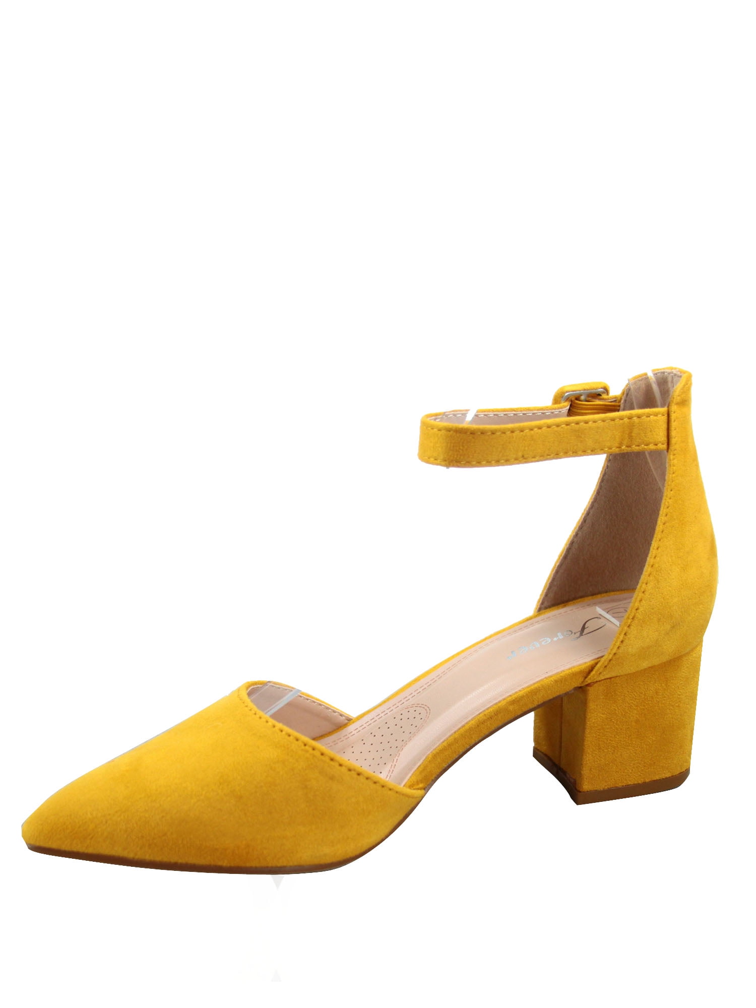 Nataly-06 Open Toe Ankle Strap Buckle Low Chunky Heels Causal