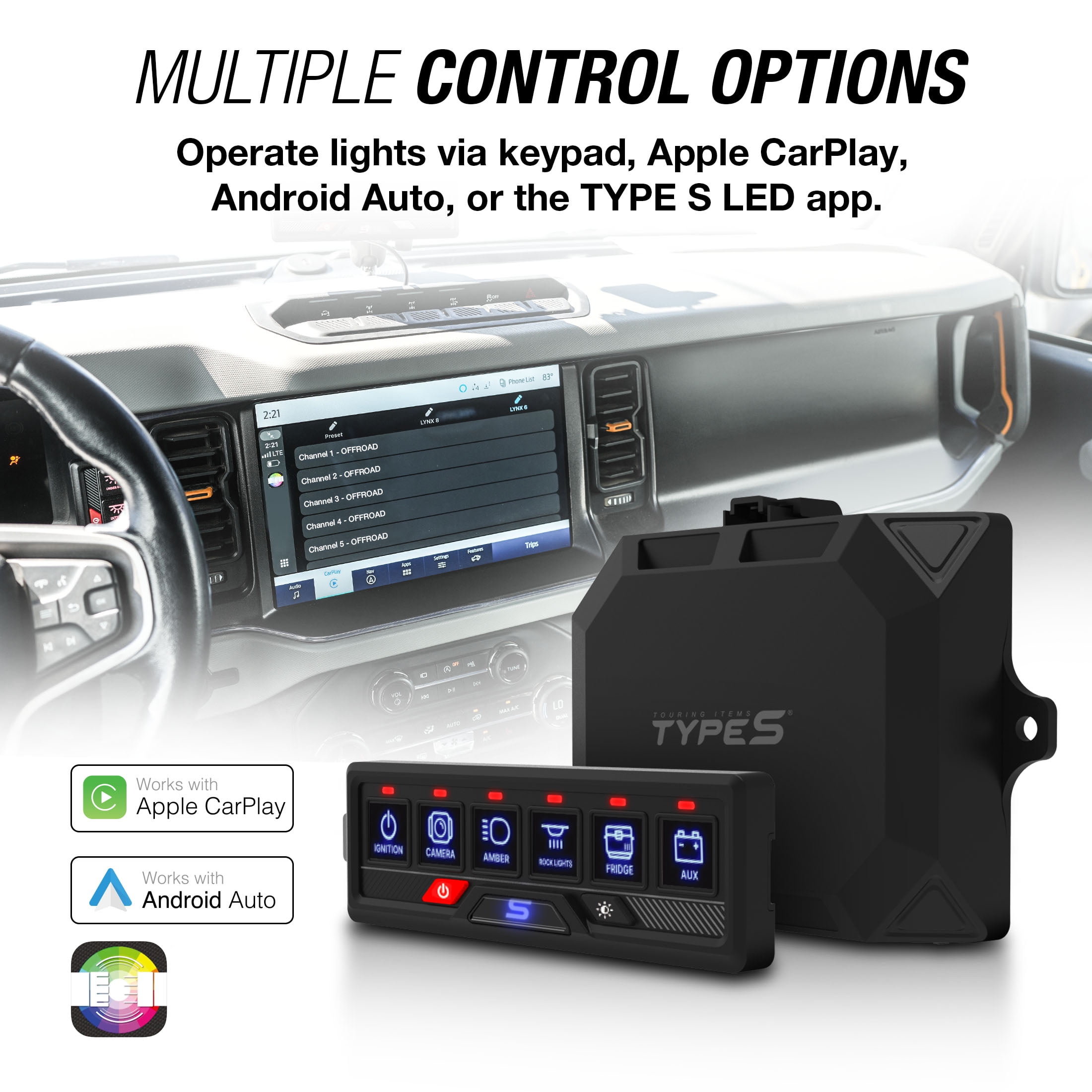 TYPE S - Elevate LYNX 6 - 6-Switch Control Panel & Power Hub - 12V