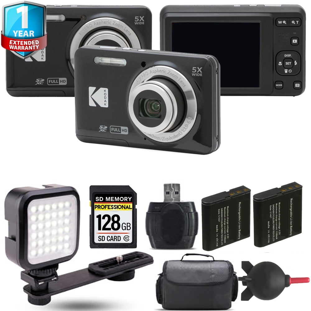 Kodak PIXPRO FZ55 Digital Camera Bundle, Black, 1 Yr Warranty