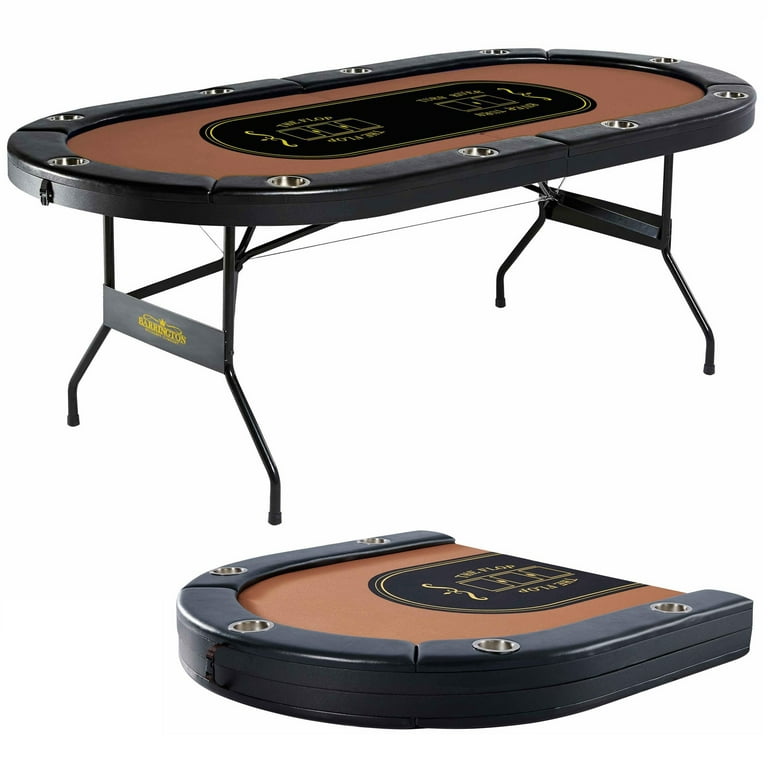 Barrington 10 Player Folding Poker Table with Steel Cup Holders