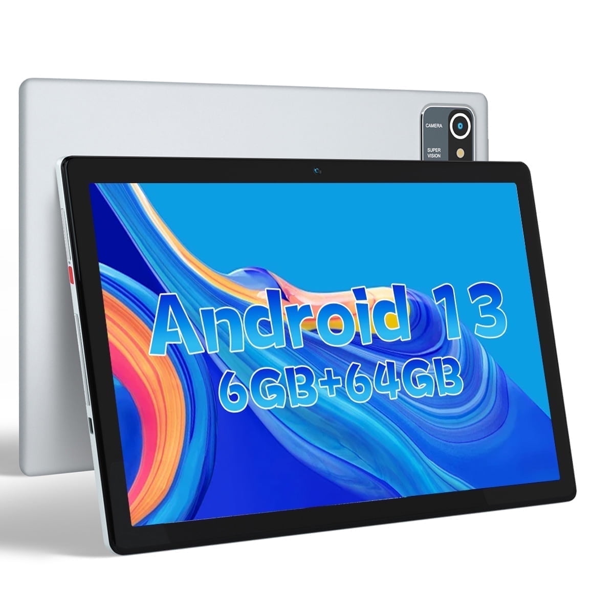 10inch Android 13 Tablet, 6GB RAM 64GB ROM 128GB Expand, Quad-core